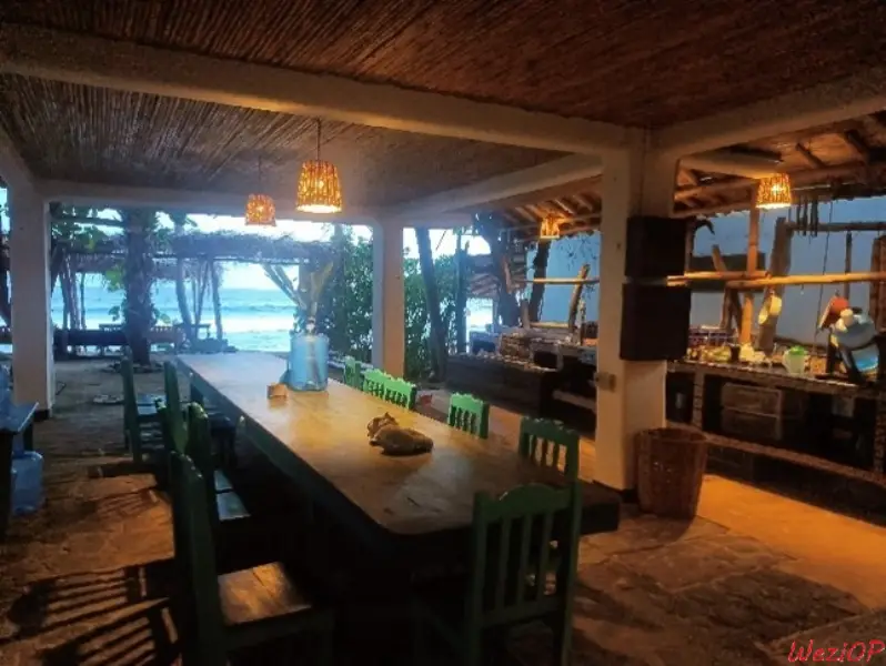 La cuisine communautaire de Bambu Ecocabañas– sur la plage de San Agustinillo