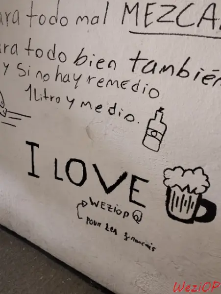 Petite dédicace à WeziOP dans le bar Tierra Blanca